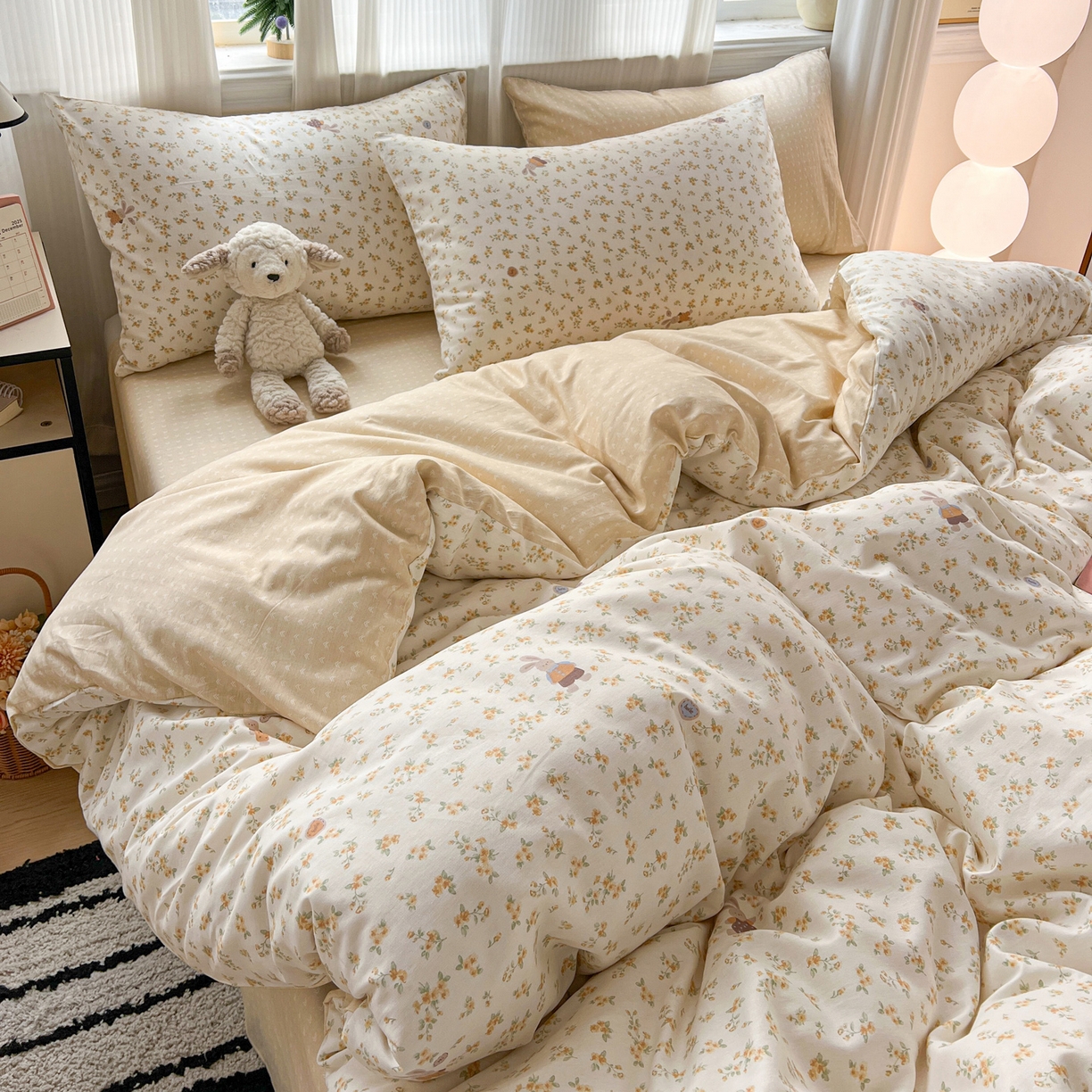 91家纺网 家纺一手货源 找家纺 （总）盛馨家纺 2026年开学季春夏新品小清新全棉学生三件套四件套床笠四件套跑量款