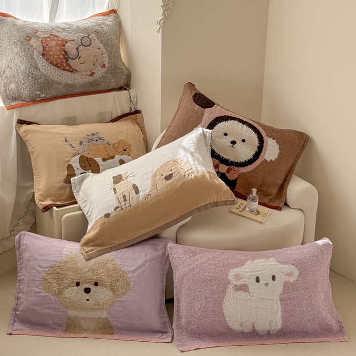 91家纺网 家纺一手货源 找家纺 （总）朴尔家纺-毛巾被 2026新款多彩八层全棉纯棉加厚纱布枕巾