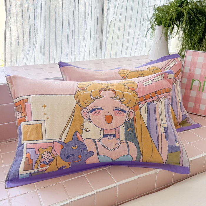 91家纺网 家纺一手货源 找家纺 （总）朴尔家纺-毛巾被 2026新款多彩八层全棉纯棉加厚纱布枕巾