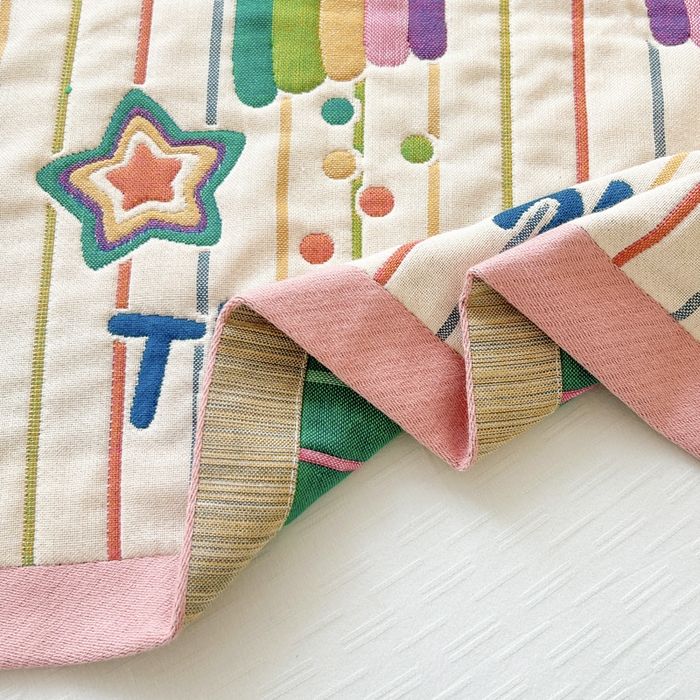 91家纺网 家纺一手货源 找家纺 朴尔家纺-毛巾被 2026新款多彩八层全棉纯棉加厚纱布枕巾 彩虹糖果