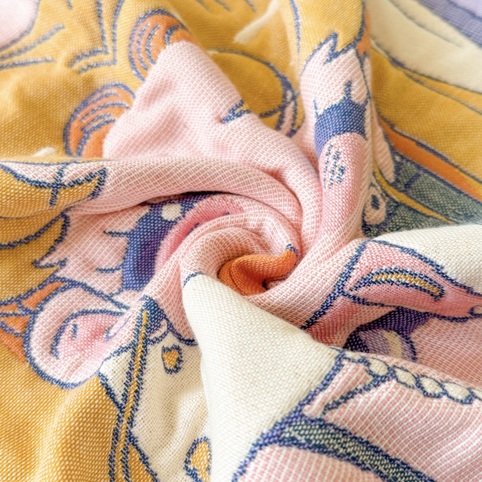 91家纺网 家纺一手货源 找家纺 朴尔家纺-毛巾被 2026新款多彩八层全棉纯棉加厚纱布枕巾 活力少女