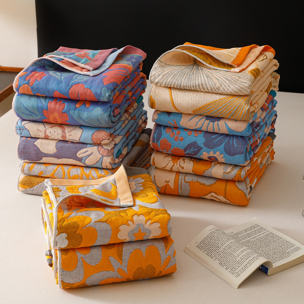 91家纺网 家纺一手货源 找家纺 （总）朴尔家纺 2021新款全棉六层方巾特惠稳定供货