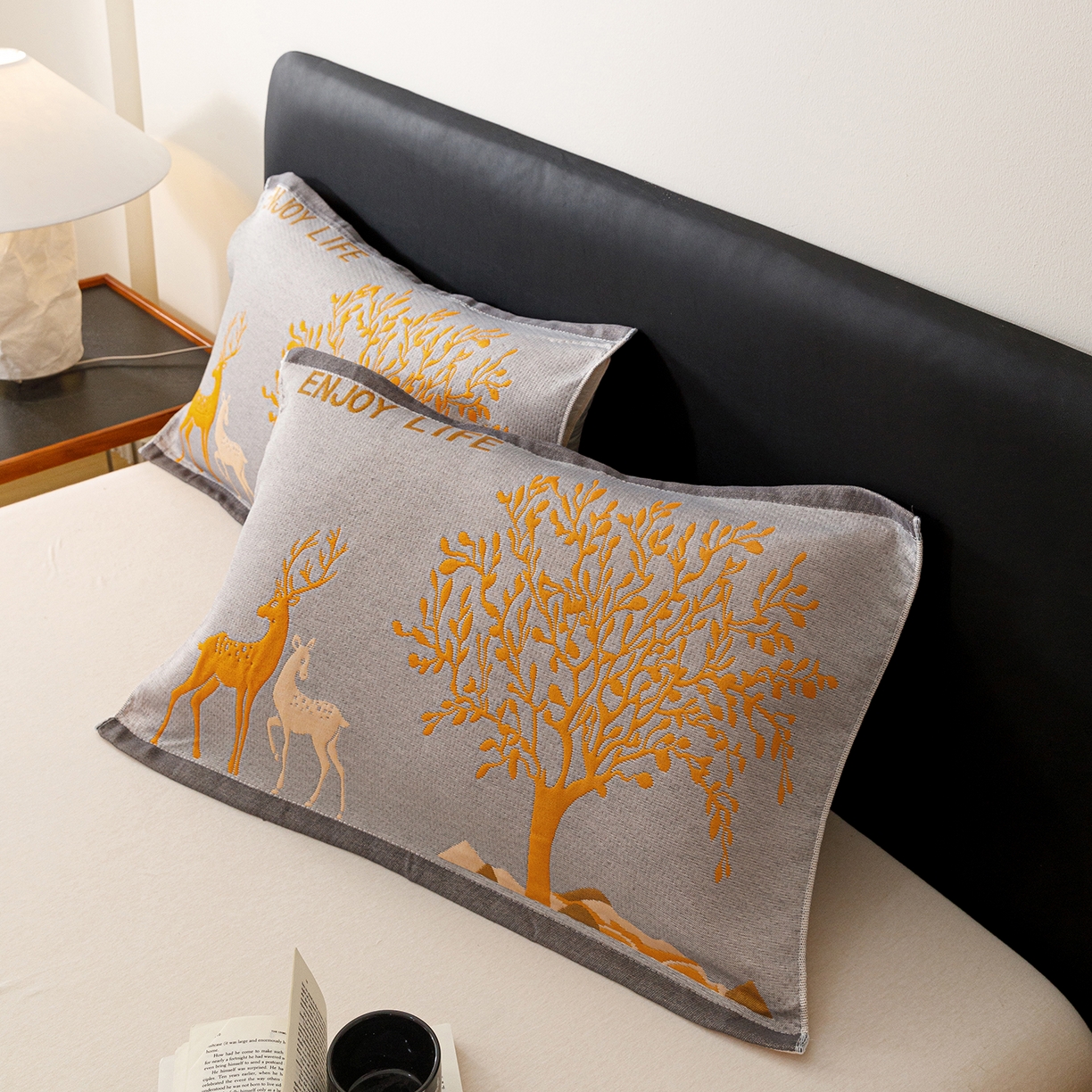 91家纺网 家纺一手货源 找家纺 朴尔家纺-毛巾被 2026新款彩棉云柔棉三层纱布毛巾被 幸运鹿