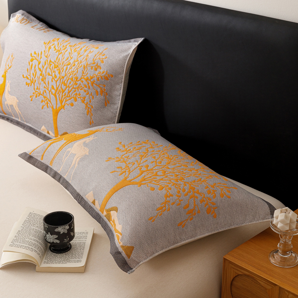 91家纺网 家纺一手货源 找家纺 朴尔家纺-毛巾被 2026新款彩棉云柔棉三层纱布毛巾被 幸运鹿