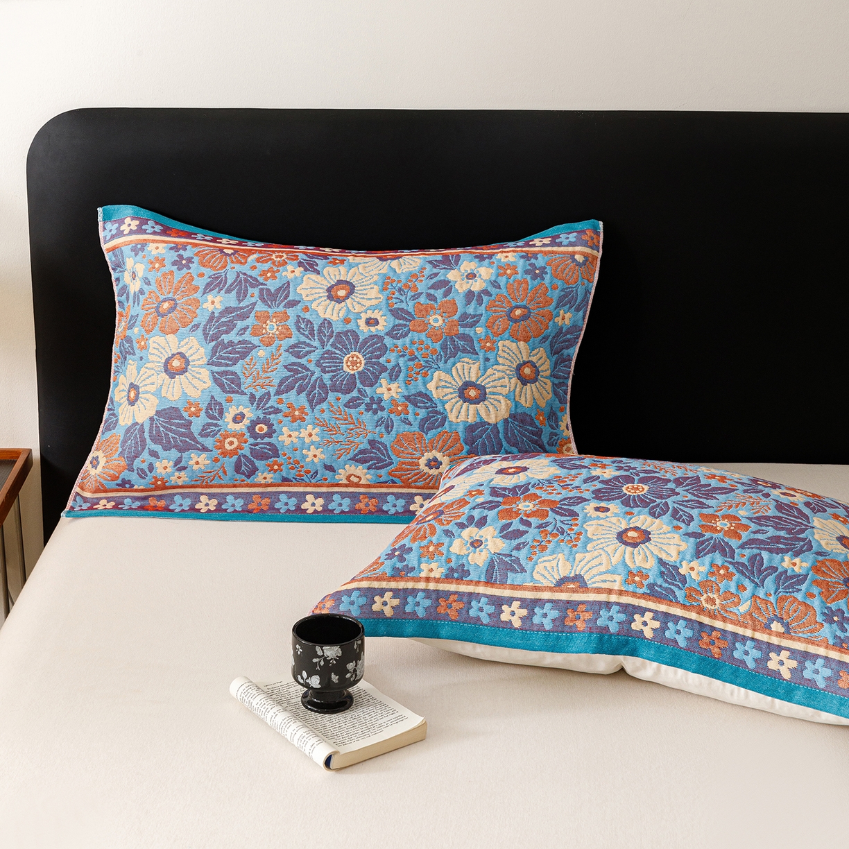 91家纺网 家纺一手货源 找家纺 朴尔家纺-毛巾被 2026新款彩棉云柔棉三层纱布毛巾被 花自盛开