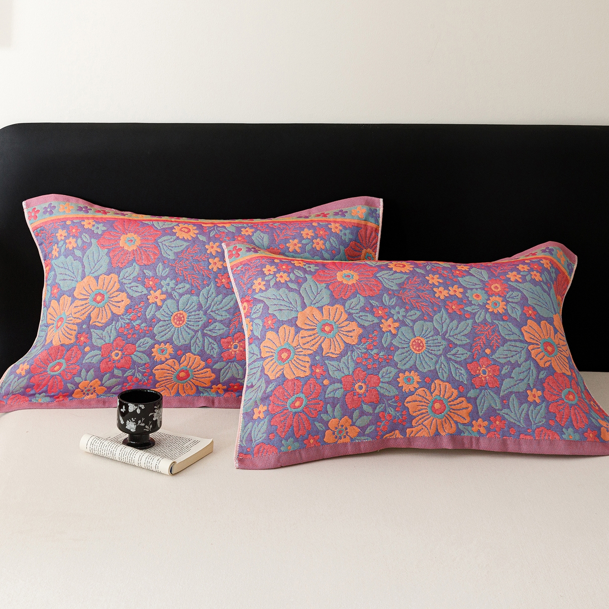 91家纺网 家纺一手货源 找家纺 朴尔家纺-毛巾被 2026新款彩棉云柔棉三层纱布毛巾被 物语花聚