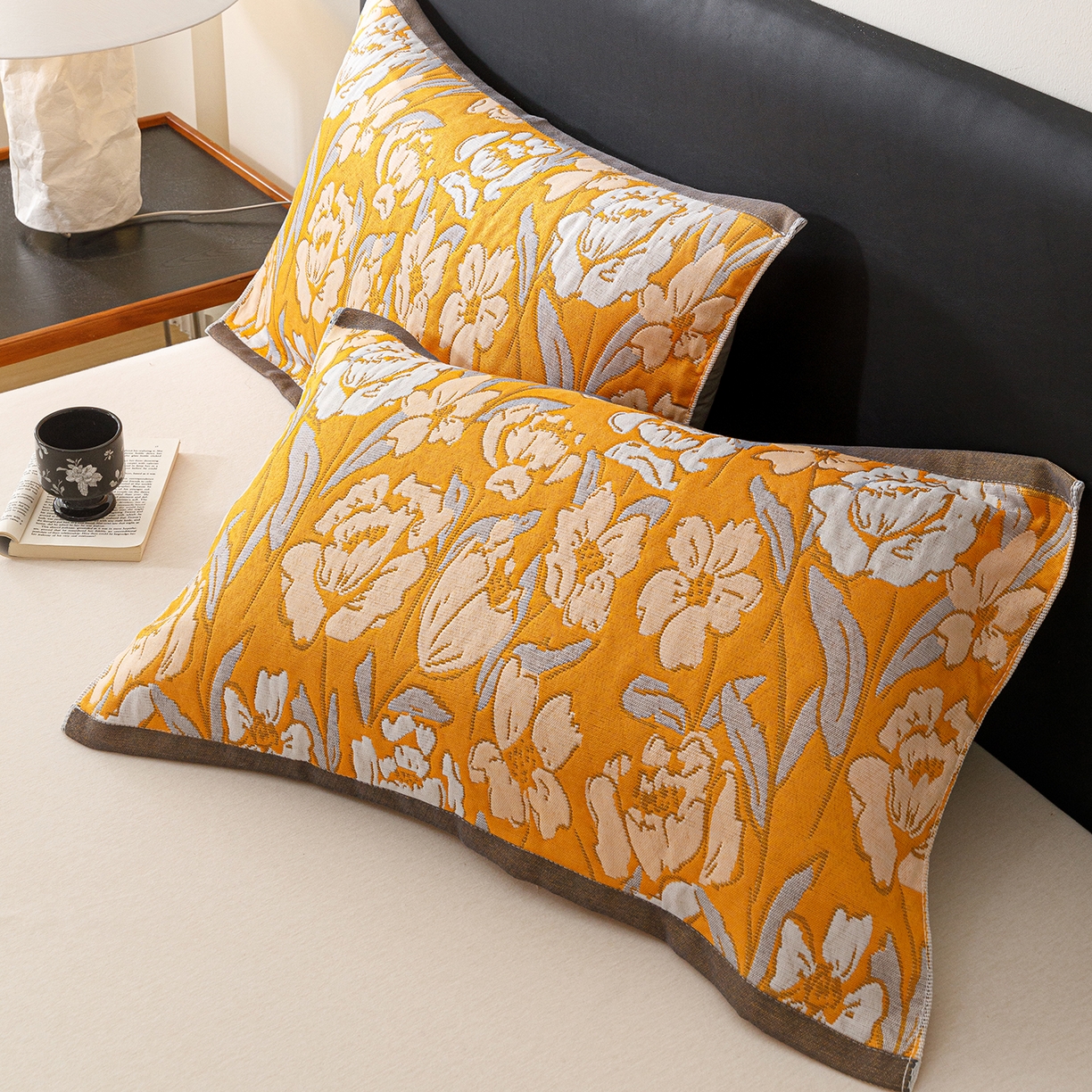 91家纺网 家纺一手货源 找家纺 朴尔家纺-毛巾被 2026新款彩棉云柔棉三层纱布毛巾被 郁金香来