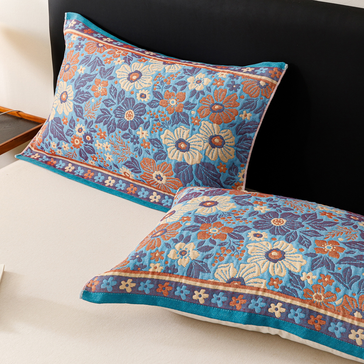 91家纺网 家纺一手货源 找家纺 朴尔家纺-毛巾被 2026新款彩棉云柔棉三层纱布毛巾被 花自盛开