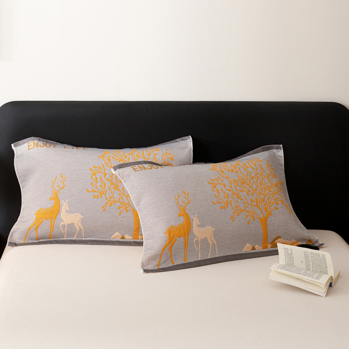 91家纺网 家纺一手货源 找家纺 朴尔家纺-毛巾被 2026新款彩棉云柔棉三层纱布毛巾被 幸运鹿