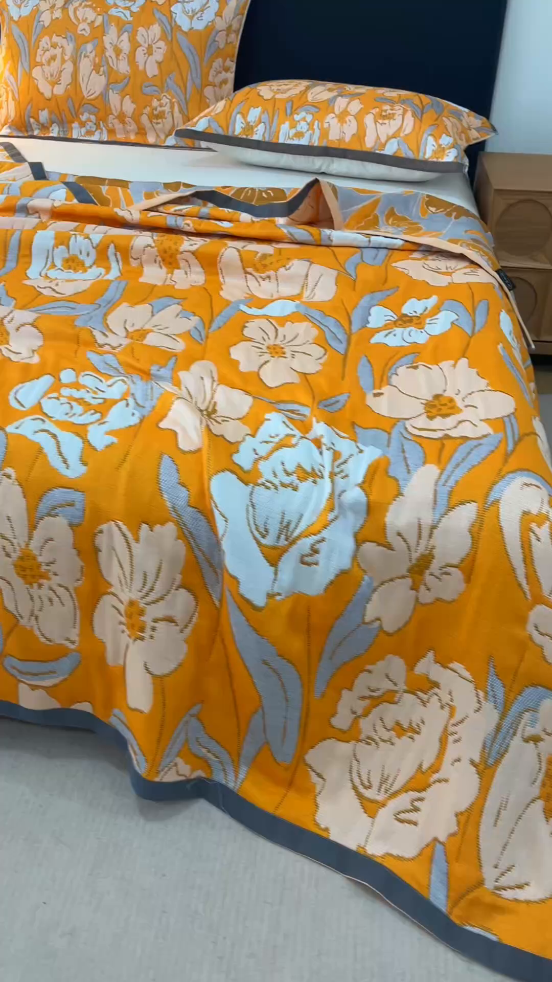 91家纺网 家纺一手货源 找家纺 朴尔家纺-毛巾被 2026新款彩棉云柔棉三层纱布毛巾被 郁金香来