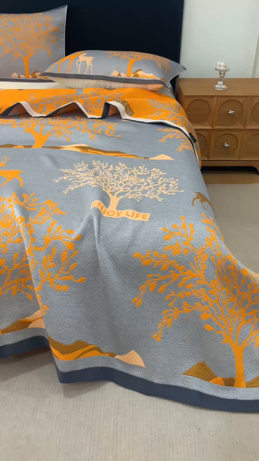 91家纺网 家纺一手货源 找家纺 朴尔家纺-毛巾被 2026新款彩棉云柔棉三层纱布毛巾被 幸运鹿