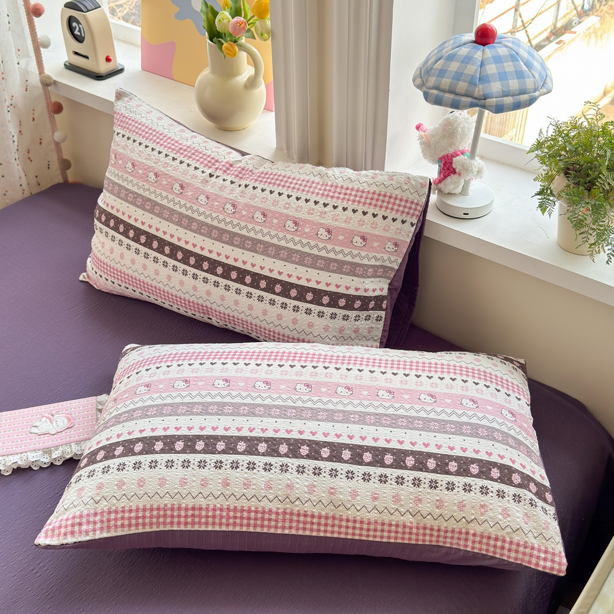 91家纺网 家纺一手货源 找家纺 优承佳生活馆 2026年新款卡通小清新风格高克重超柔软糯泡芙双层纱面料三件套四件套单被套系列 甜心