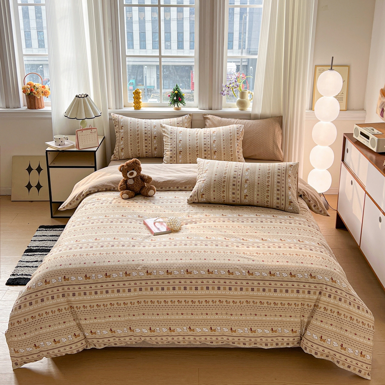 91家纺网 家纺一手货源 找家纺 盛馨家纺 2026年开学季春夏新品小清新全棉学生三件套四件套床笠四件套跑量款 尼诺