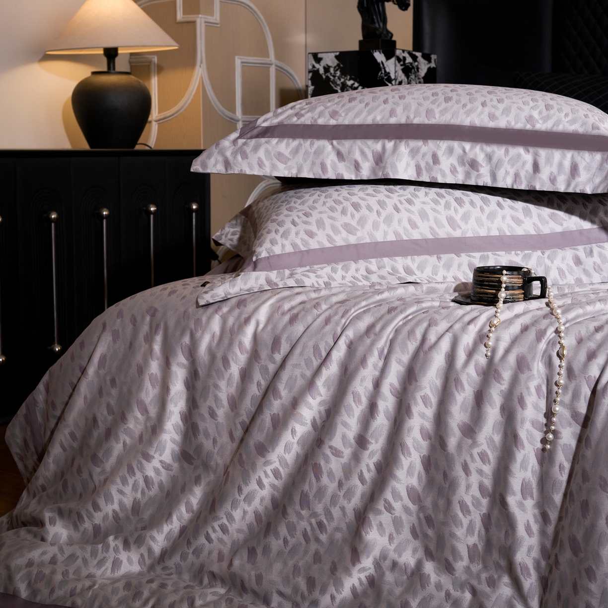 91家纺网 家纺一手货源 找家纺 （总）玖玖爱家纺 2026新款意式高奢色织大提花埃及棉系列四件套