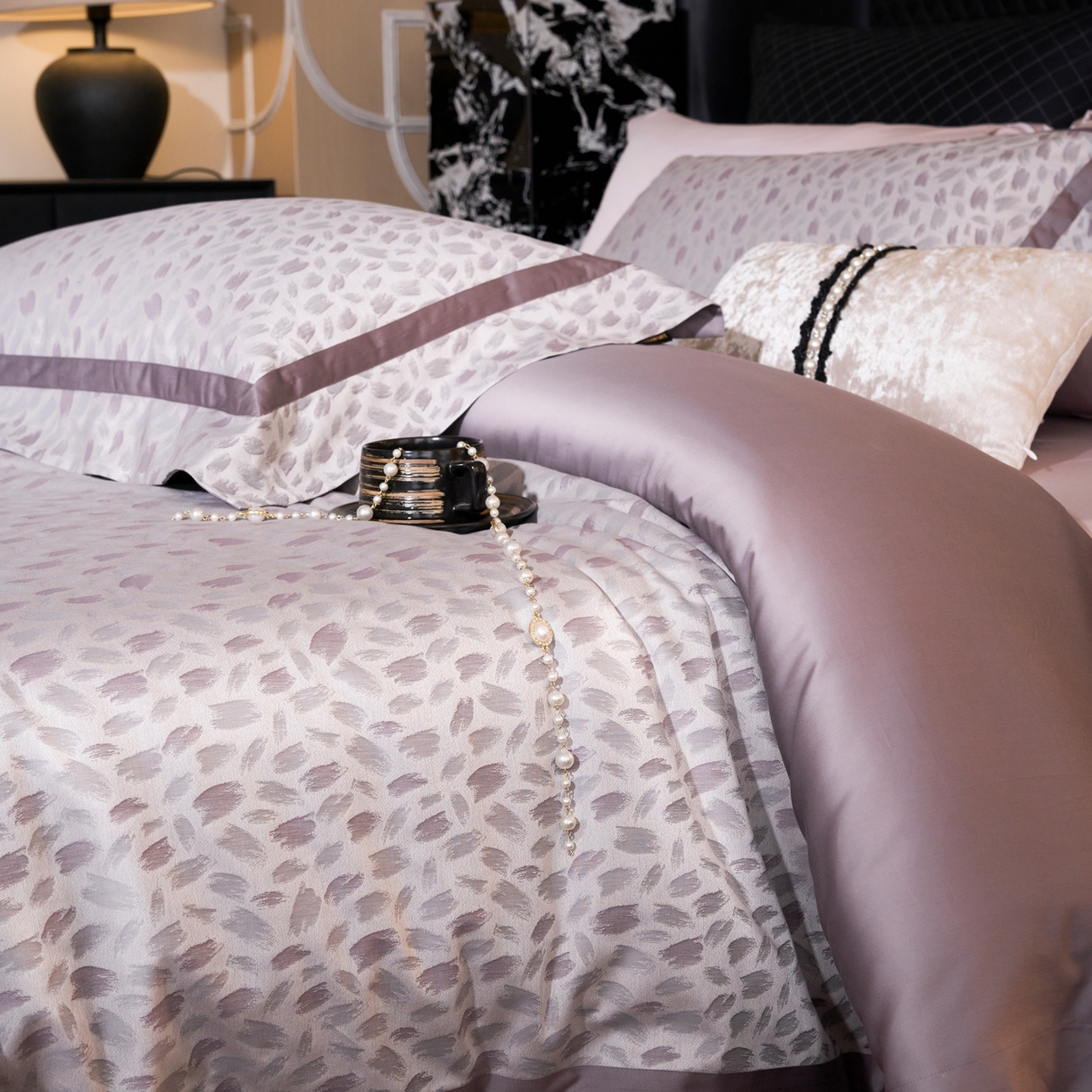 91家纺网 家纺一手货源 找家纺 （总）玖玖爱家纺 2026新款意式高奢色织大提花埃及棉系列四件套