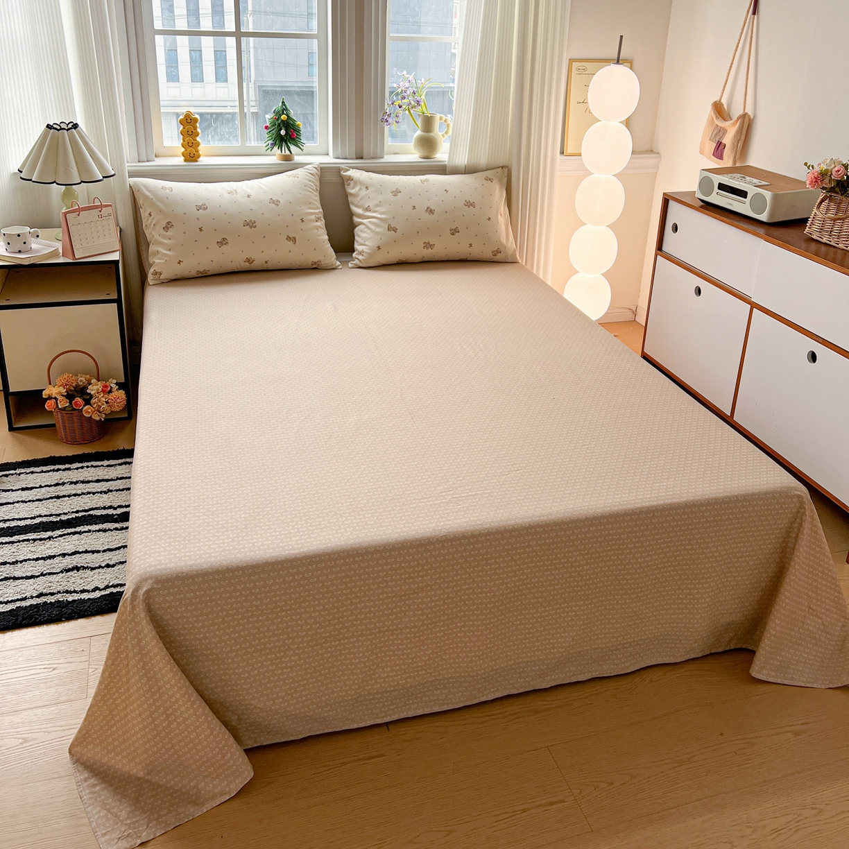 91家纺网 家纺一手货源 找家纺 盛馨家纺 2026年开学季春夏新品小清新全棉学生三件套四件套床笠四件套跑量款 幸运小熊