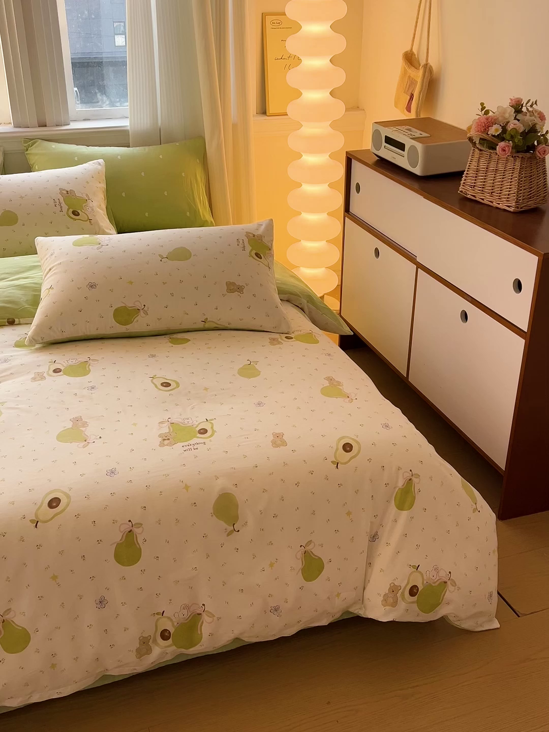 91家纺网 家纺一手货源 找家纺 盛馨家纺 2026年开学季春夏新品小清新全棉学生三件套四件套床笠四件套跑量款 牛油果兔