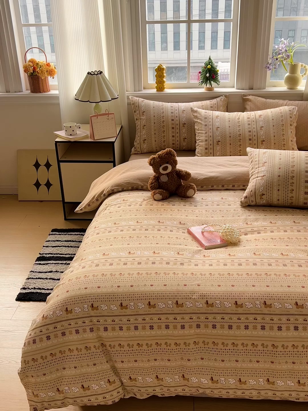 91家纺网 家纺一手货源 找家纺 盛馨家纺 2026年开学季春夏新品小清新全棉学生三件套四件套床笠四件套跑量款 尼诺