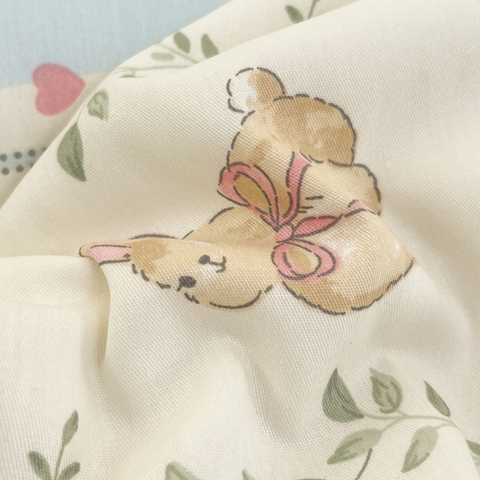 91家纺网 家纺一手货源 找家纺 盛馨家纺 2026年开学季春夏新品小清新全棉学生三件套四件套床笠四件套跑量款 花藤兔