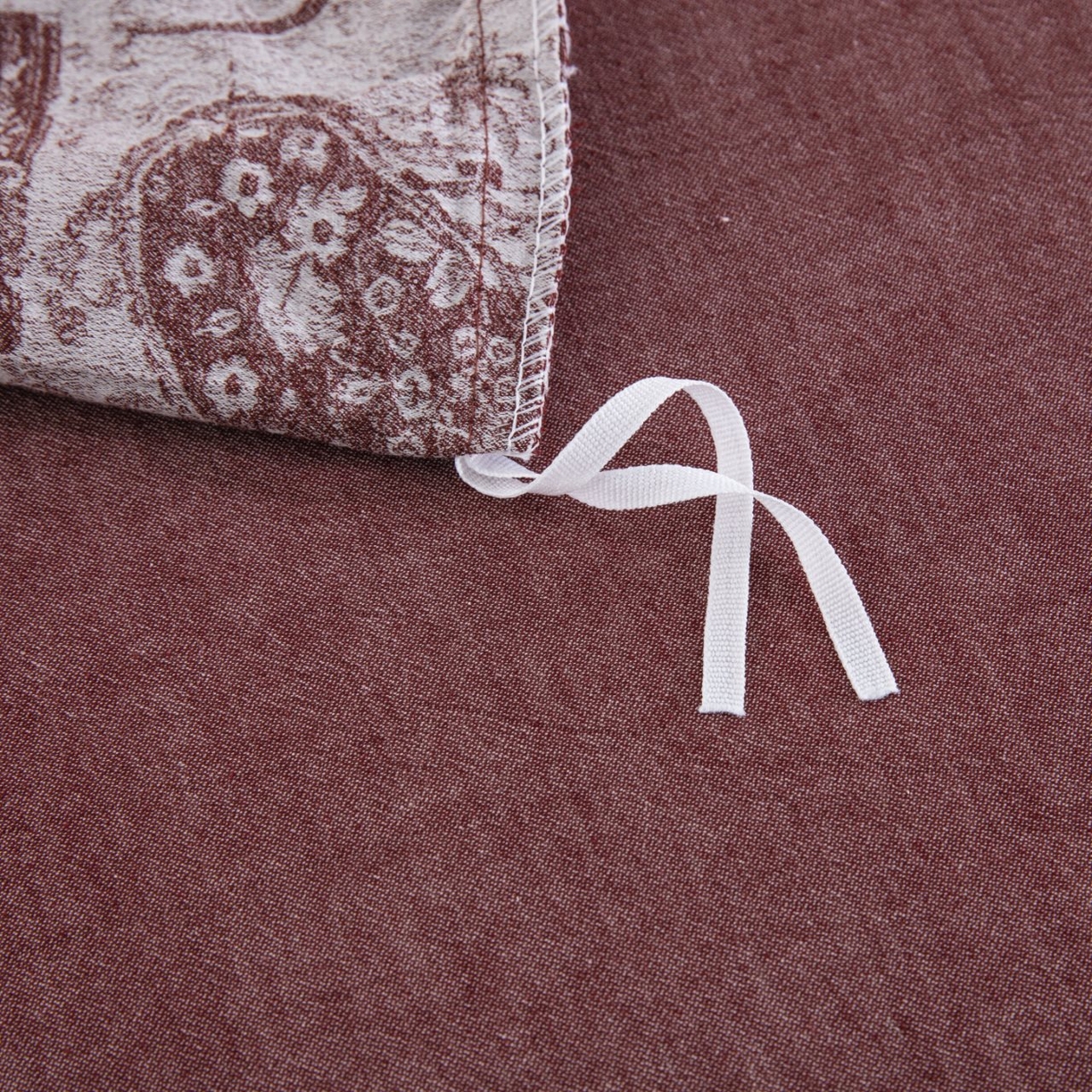 91家纺网 家纺一手货源 找家纺 仰望棉麻双层纱供应链 2026新款全棉色织提花纽扣款四件套-兰亭序 兰亭序-豆沙