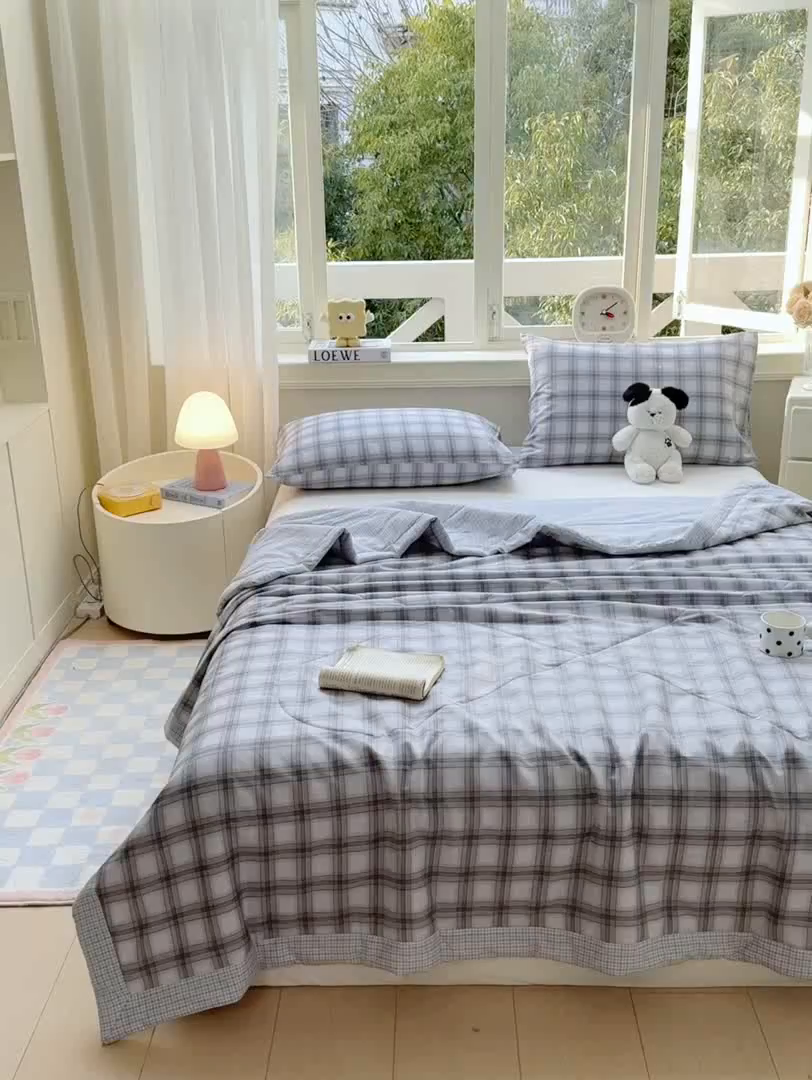 91家纺网 家纺一手货源 找家纺 （总）憨豆家纺 2026新款双面全棉印花夏被可机洗小清新纯棉夏凉被薄被芯空调被子