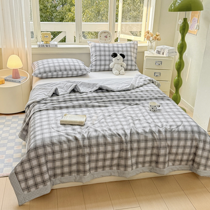 91家纺网 家纺一手货源 找家纺 （总）憨豆家纺 2026新款双面全棉印花夏被可机洗小清新纯棉夏凉被薄被芯空调被子