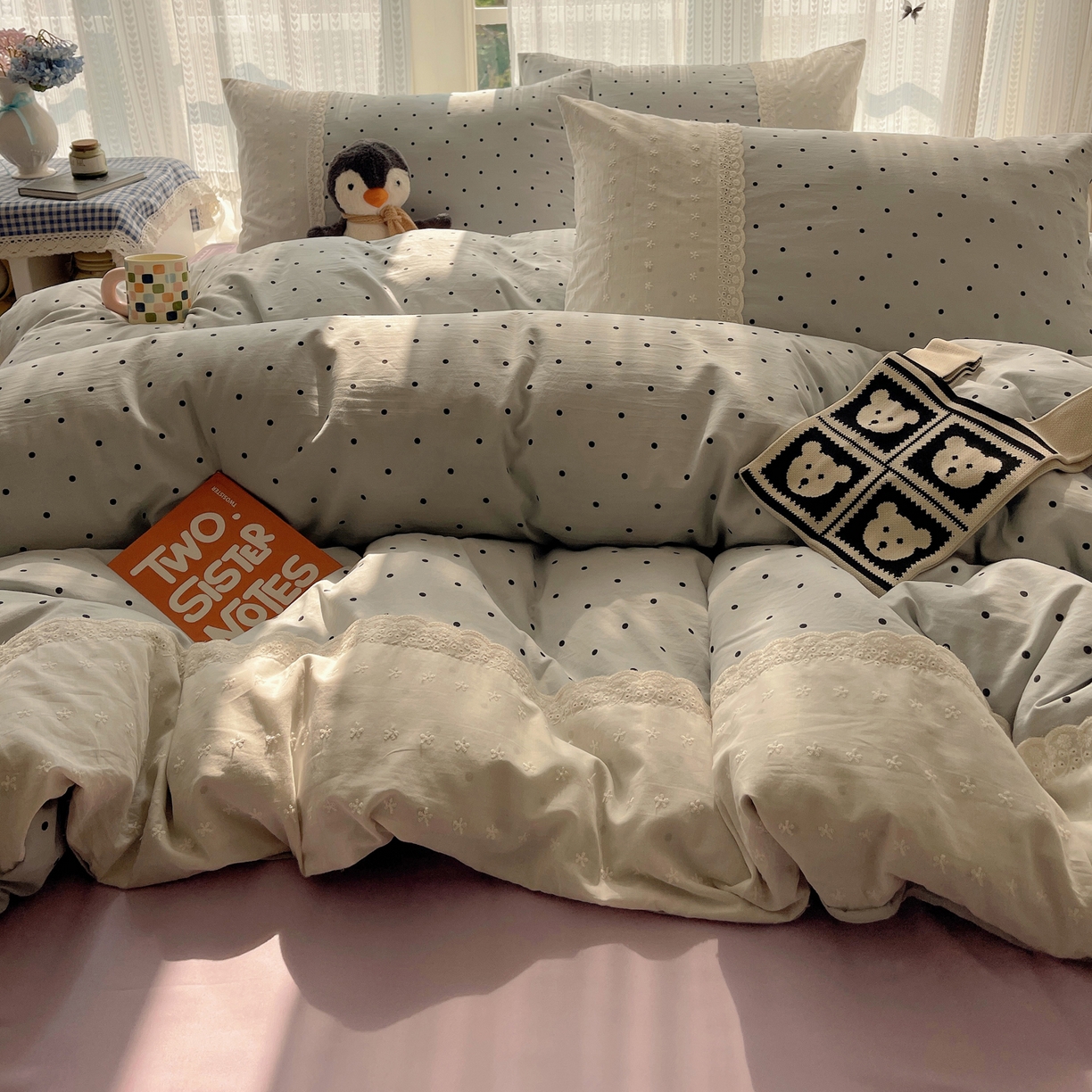 91家纺网 家纺一手货源 找家纺 （总）韩巢家纺 2026新款少女心蕾丝花边款四件套