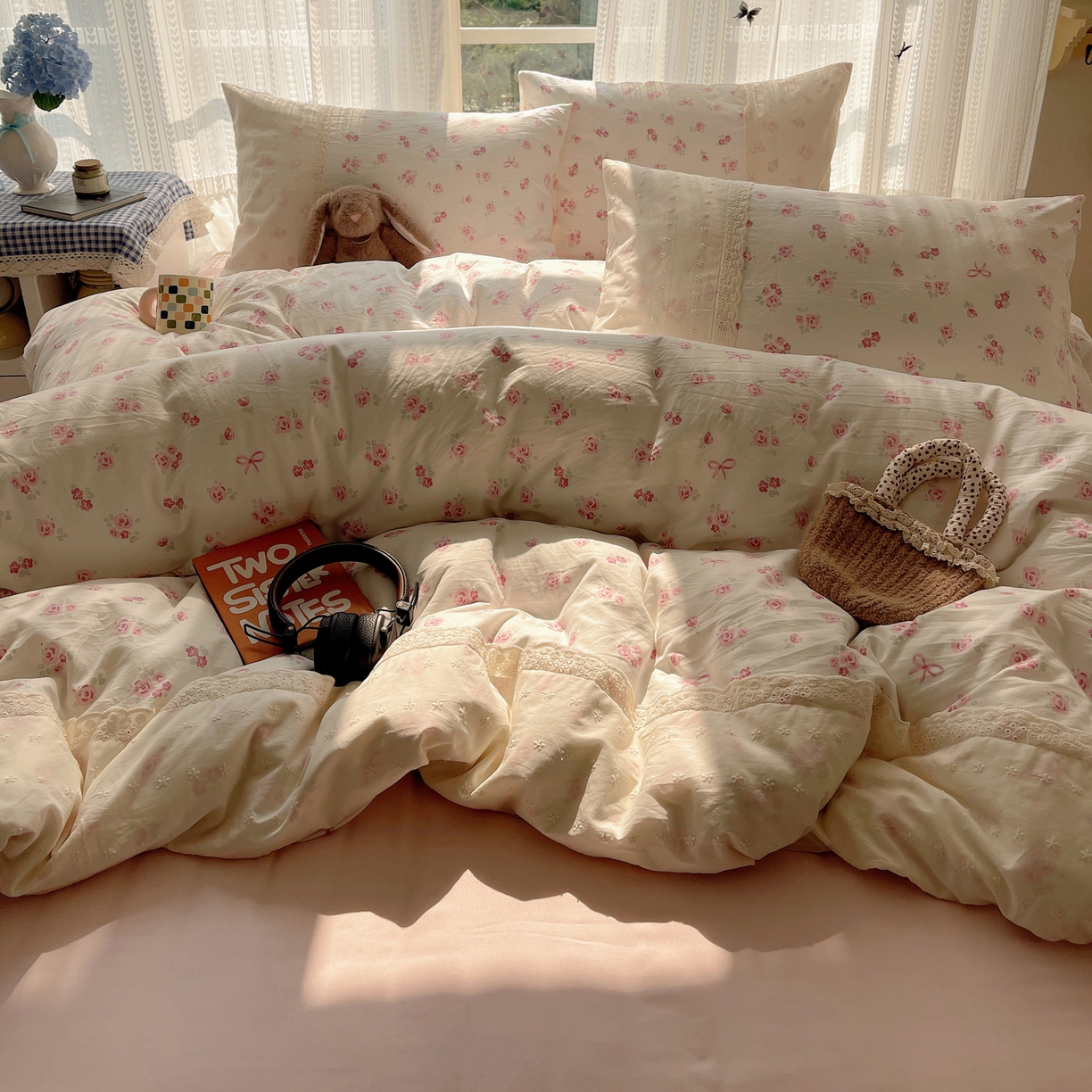 91家纺网 家纺一手货源 找家纺 （总）韩巢家纺 2026新款少女心蕾丝花边款四件套