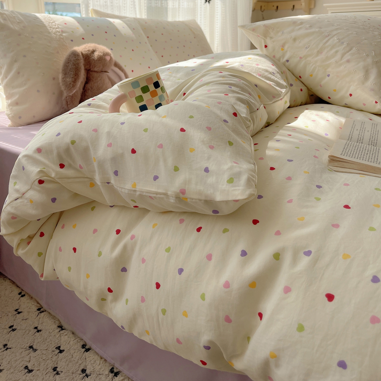 91家纺网 家纺一手货源 找家纺 韩巢家纺 2026新款少女心蕾丝花边款四件套 心动预演【蕾丝花边款】