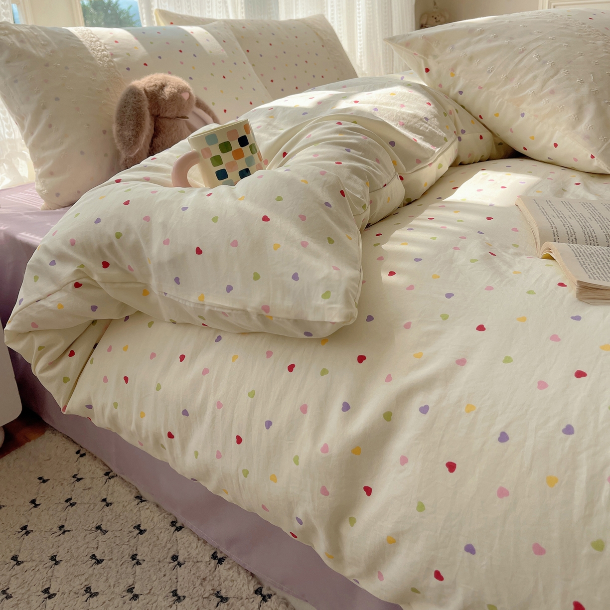 91家纺网 家纺一手货源 找家纺 韩巢家纺 2026新款少女心蕾丝花边款四件套 心动预演【蕾丝花边款】