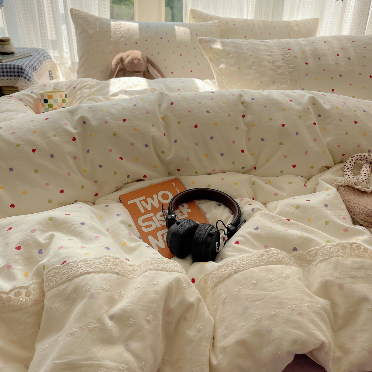 91家纺网 家纺一手货源 找家纺 韩巢家纺 2026新款少女心蕾丝花边款四件套 心动预演【蕾丝花边款】