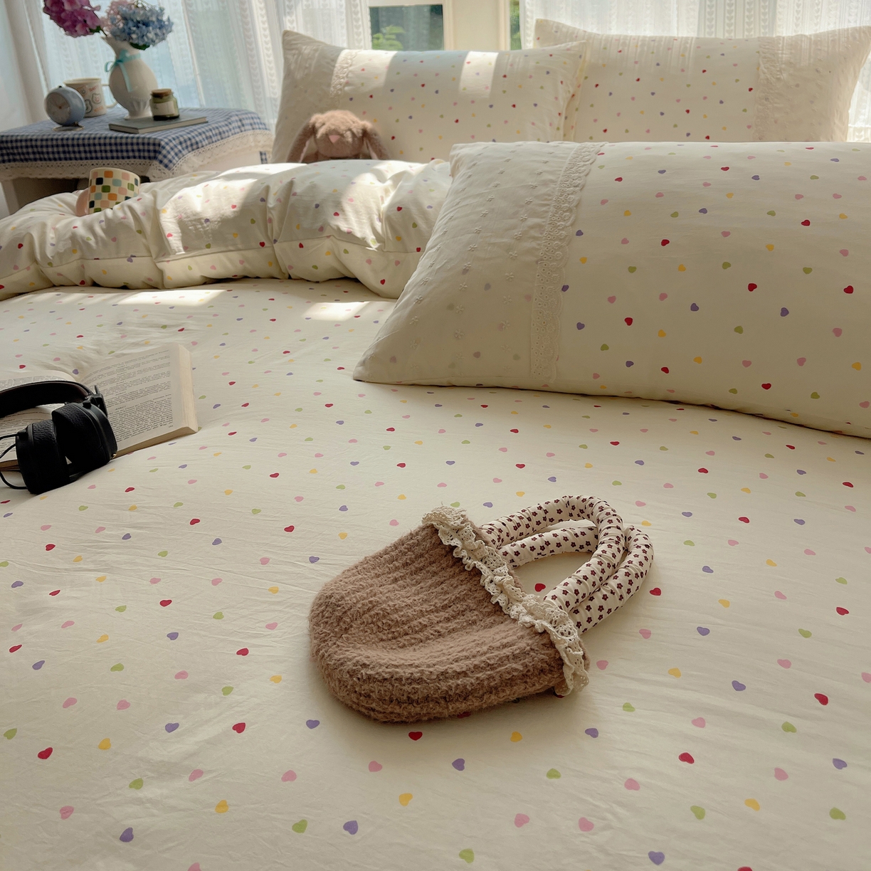 91家纺网 家纺一手货源 找家纺 韩巢家纺 2026新款少女心蕾丝花边款四件套 心动预演【蕾丝花边款】