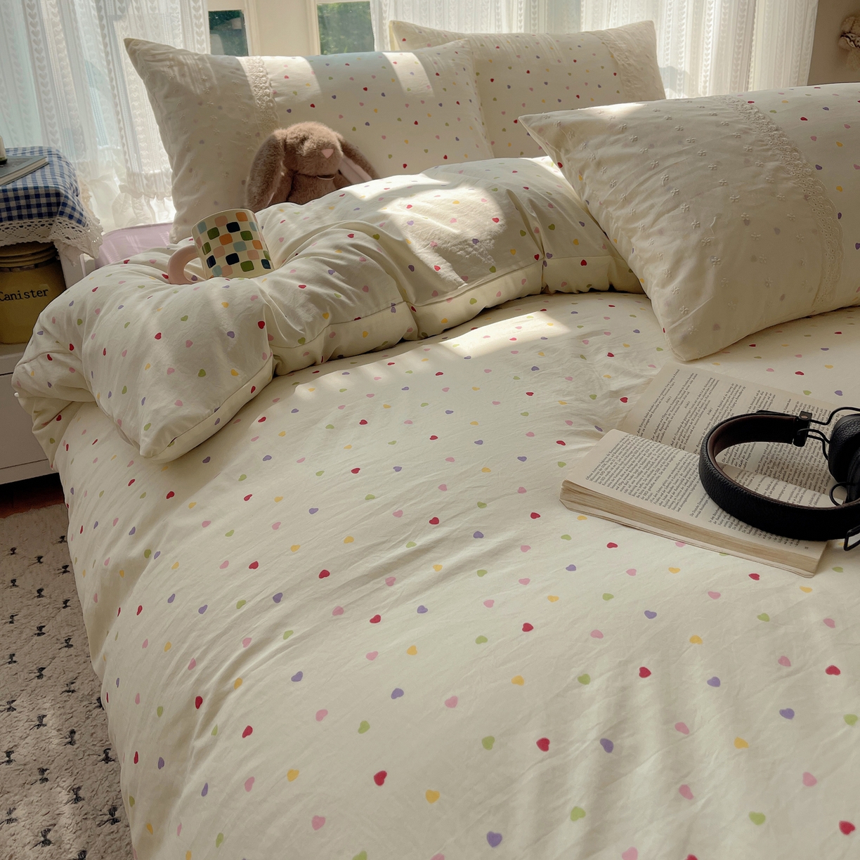 91家纺网 家纺一手货源 找家纺 韩巢家纺 2026新款少女心蕾丝花边款四件套 心动预演【蕾丝花边款】