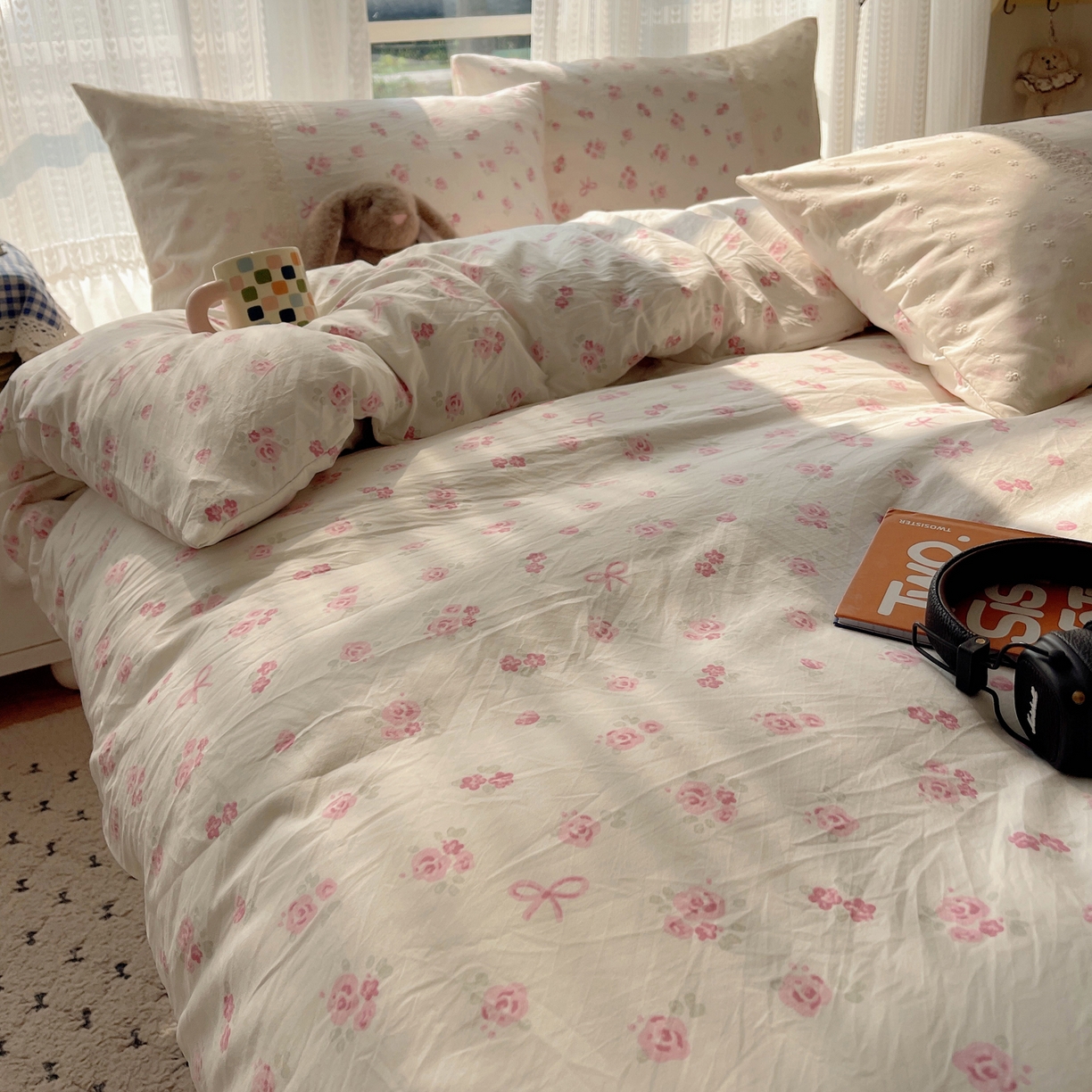 91家纺网 家纺一手货源 找家纺 韩巢家纺 2026新款少女心蕾丝花边款四件套 小花集【蕾丝花边款】