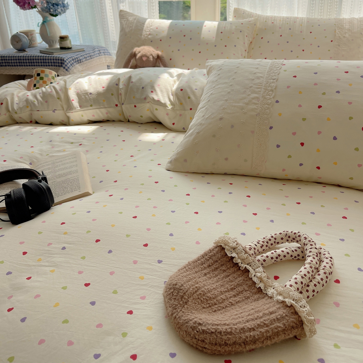 91家纺网 家纺一手货源 找家纺 韩巢家纺 2026新款少女心蕾丝花边款四件套 心动预演【蕾丝花边款】