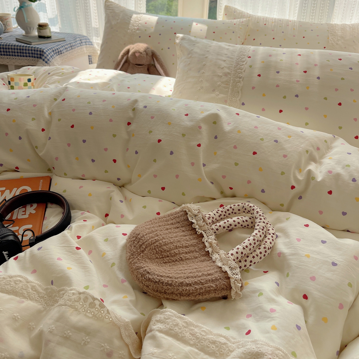 91家纺网 家纺一手货源 找家纺 韩巢家纺 2026新款少女心蕾丝花边款四件套 心动预演【蕾丝花边款】