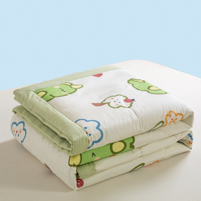 91家纺网 家纺一手货源 找家纺 憨豆家纺 2026新款双面全棉印花夏被可机洗小清新纯棉夏凉被薄被芯空调被子 恐龙日记