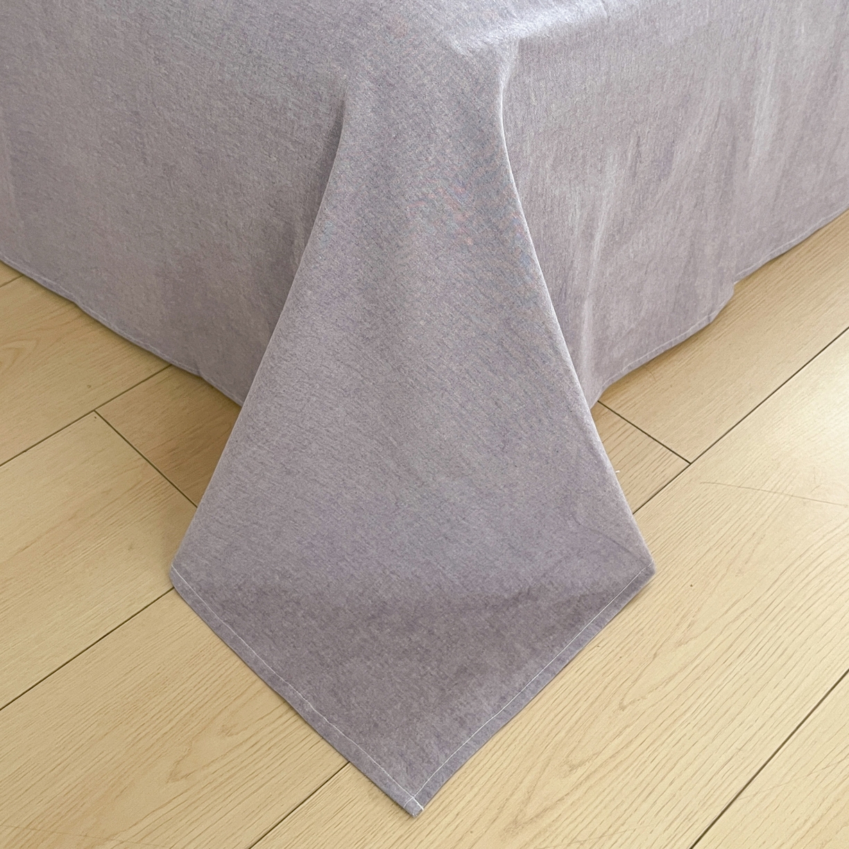 91家纺网 家纺一手货源 找家纺 如一 2026春夏新款色织全棉纯棉加密水洗棉条纹三角针四件套 晴空紫