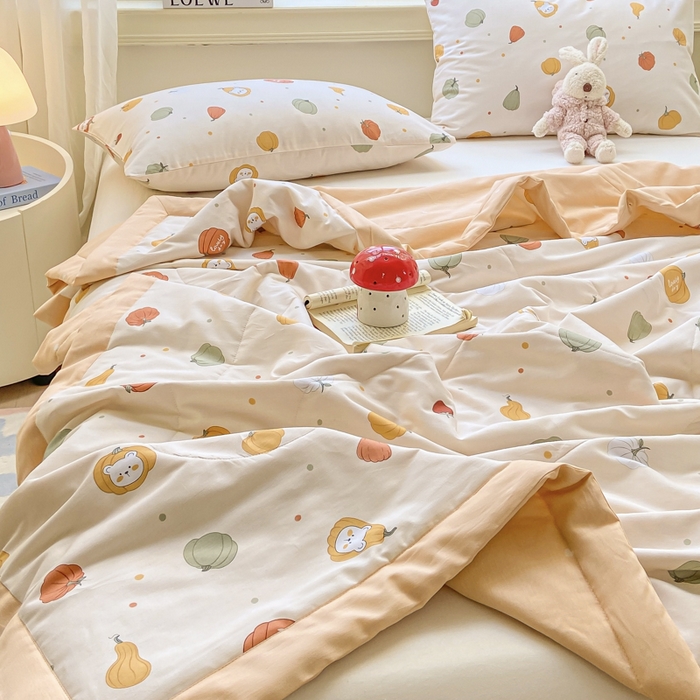 91家纺网 家纺一手货源 找家纺 憨豆家纺 2026新款双面全棉印花夏被可机洗小清新纯棉夏凉被薄被芯空调被子 相思南国