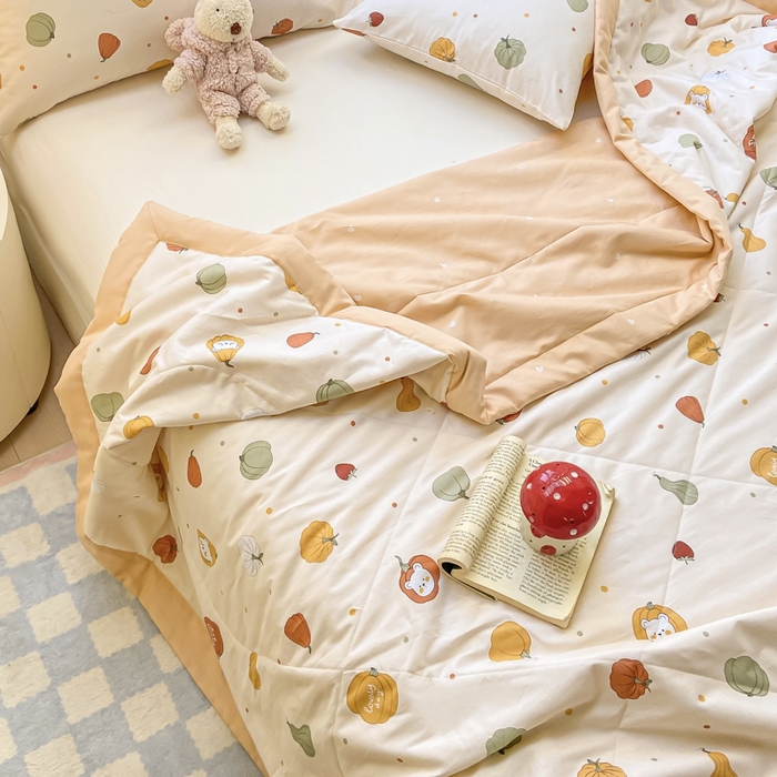 91家纺网 家纺一手货源 找家纺 憨豆家纺 2026新款双面全棉印花夏被可机洗小清新纯棉夏凉被薄被芯空调被子 相思南国