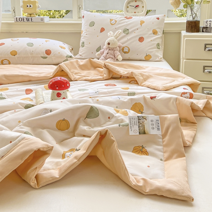 91家纺网 家纺一手货源 找家纺 憨豆家纺 2026新款双面全棉印花夏被可机洗小清新纯棉夏凉被薄被芯空调被子 相思南国