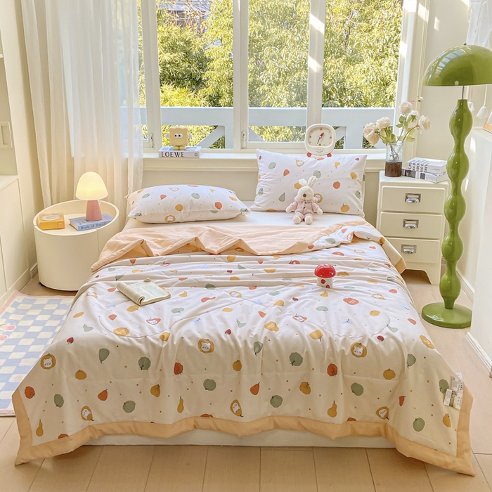 91家纺网 家纺一手货源 找家纺 憨豆家纺 2026新款双面全棉印花夏被可机洗小清新纯棉夏凉被薄被芯空调被子 相思南国