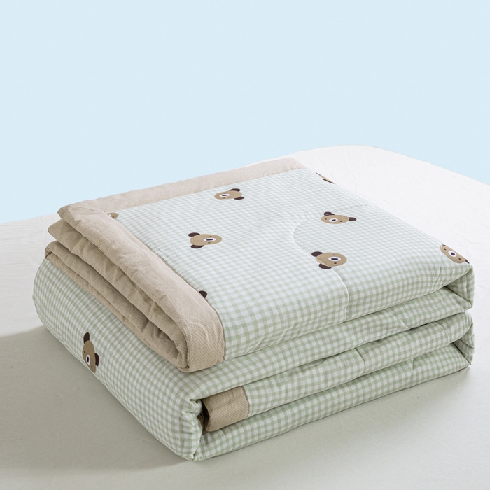 91家纺网 家纺一手货源 找家纺 憨豆家纺 2026新款双面全棉印花夏被可机洗小清新纯棉夏凉被薄被芯空调被子 小浣熊