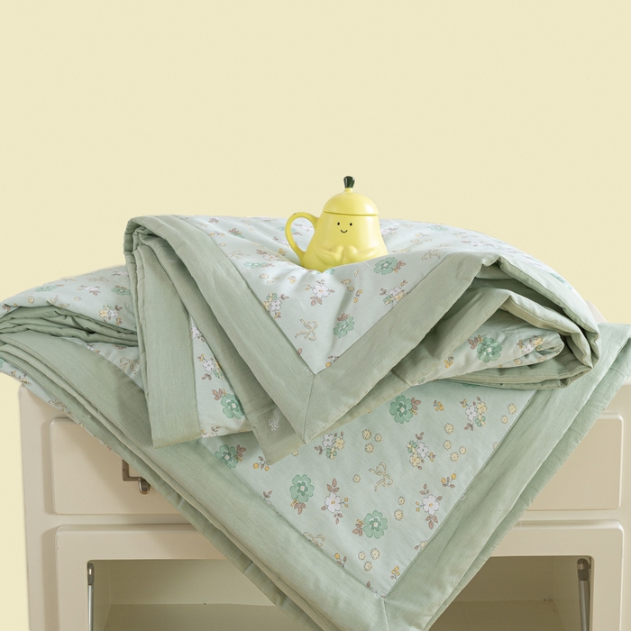 91家纺网 家纺一手货源 找家纺 憨豆家纺 2026新款双面全棉印花夏被可机洗小清新纯棉夏凉被薄被芯空调被子 雨汐