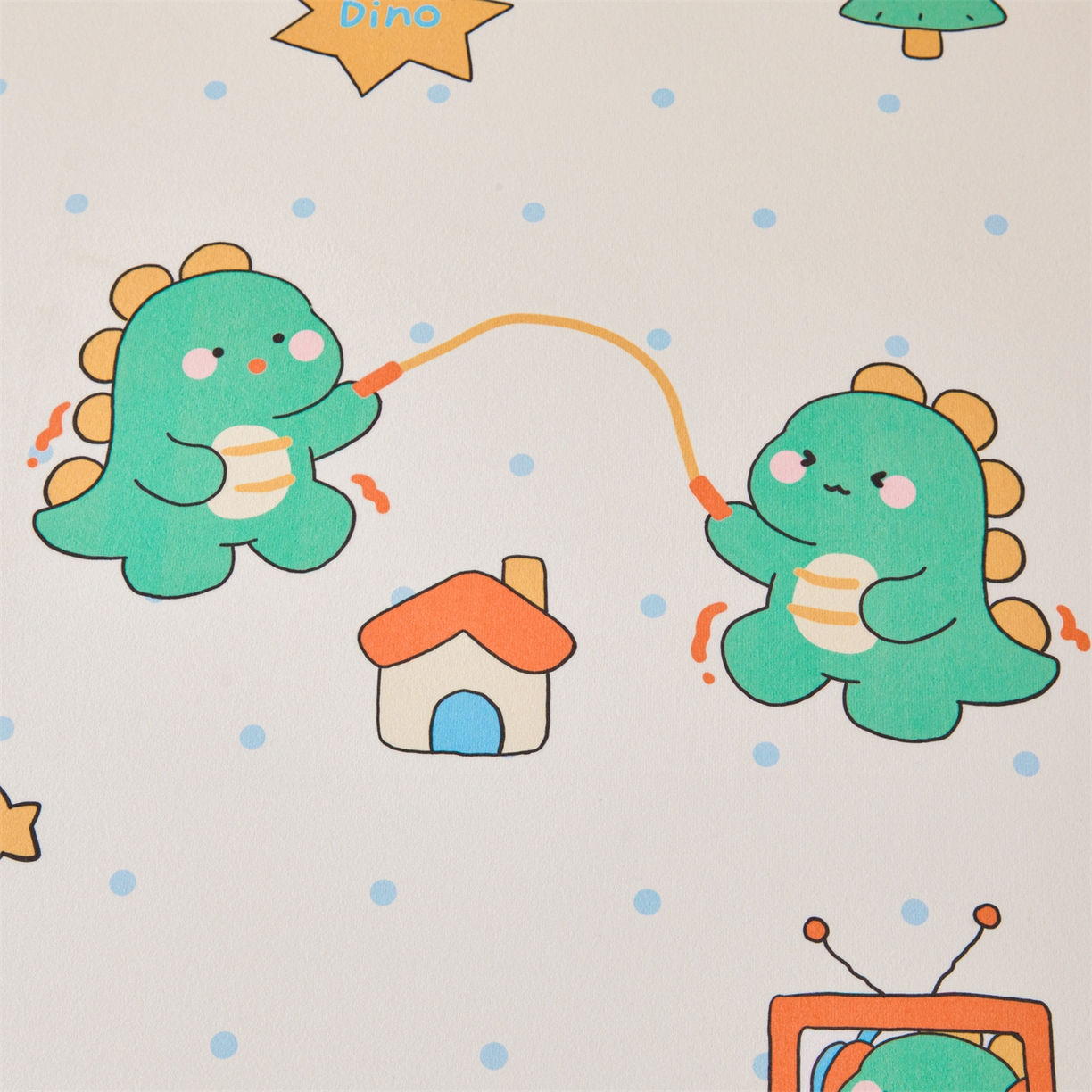 91家纺网 家纺一手货源 找家纺 女子家纺 2026春夏新款TPU防水隔尿床护垫床笠款印花小清新卡通儿童床垫保护套 防水床笠-恐龙运动员