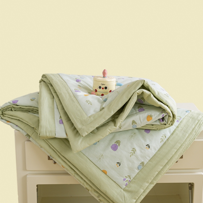 91家纺网 家纺一手货源 找家纺 憨豆家纺 2026新款双面全棉印花夏被可机洗小清新纯棉夏凉被薄被芯空调被子 郁金花园