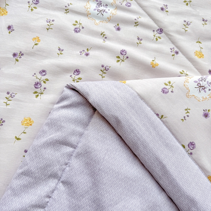 91家纺网 家纺一手货源 找家纺 憨豆家纺 2026新款双面全棉印花夏被可机洗小清新纯棉夏凉被薄被芯空调被子 紫藤花语