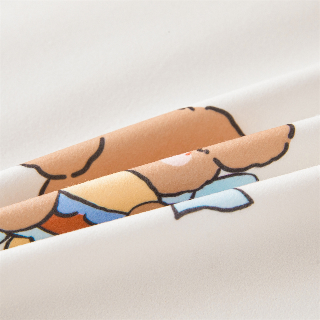 91家纺网 家纺一手货源 找家纺 女子家纺 2026春夏新款TPU防水隔尿床护垫床笠款印花小清新卡通儿童床垫保护套 防水床笠-吐司熊