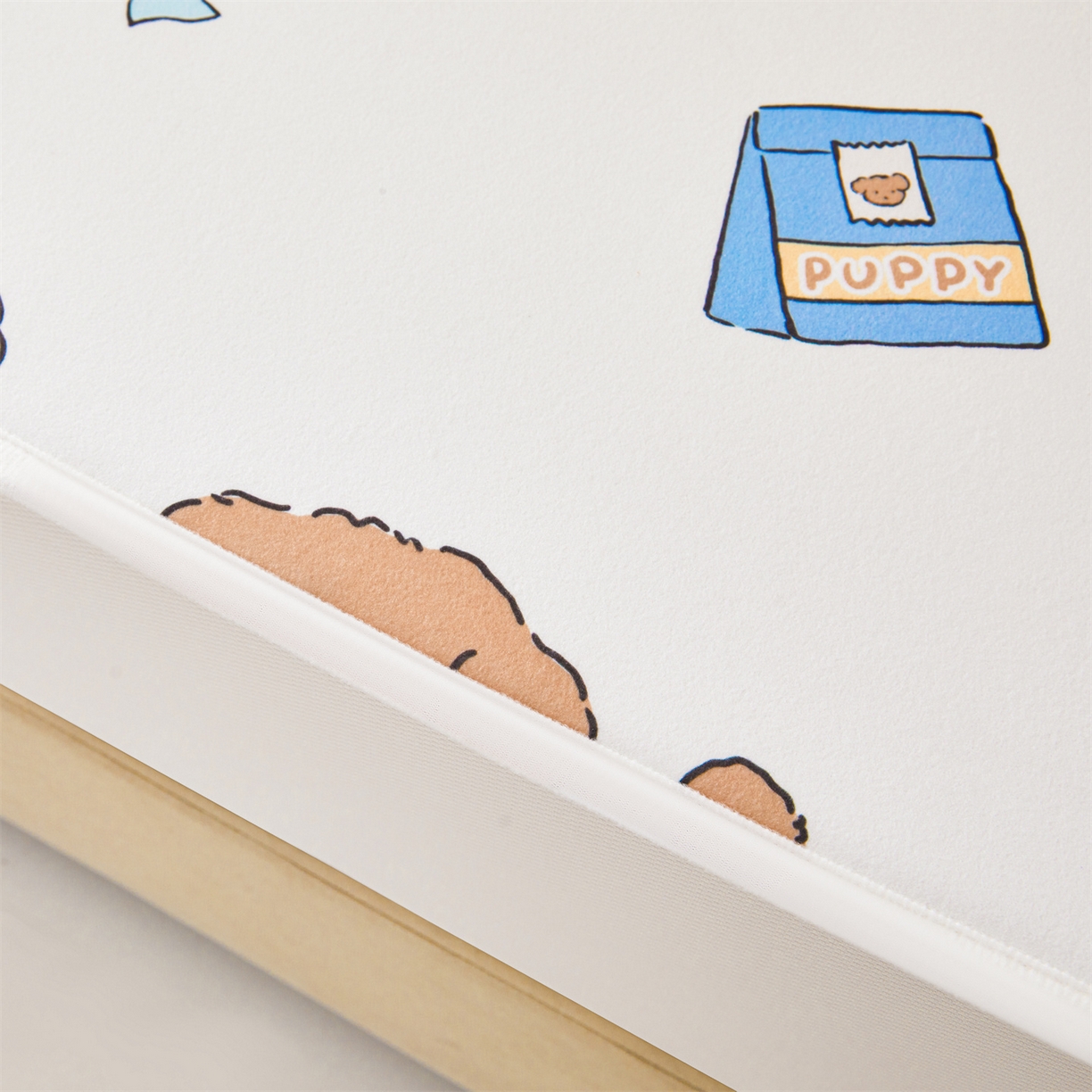 91家纺网 家纺一手货源 找家纺 女子家纺 2026春夏新款TPU防水隔尿床护垫床笠款印花小清新卡通儿童床垫保护套 防水床笠-吐司熊