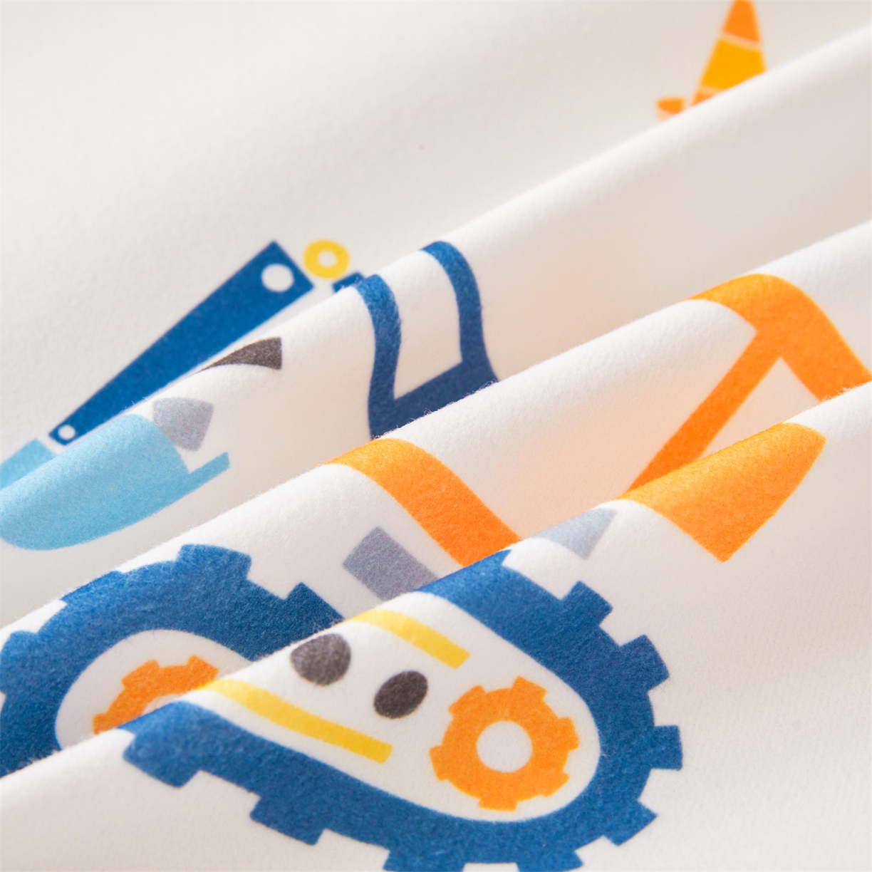 91家纺网 家纺一手货源 找家纺 女子家纺 2026春夏新款TPU防水隔尿床护垫床笠款印花小清新卡通儿童床垫保护套 防水床笠-挖掘机